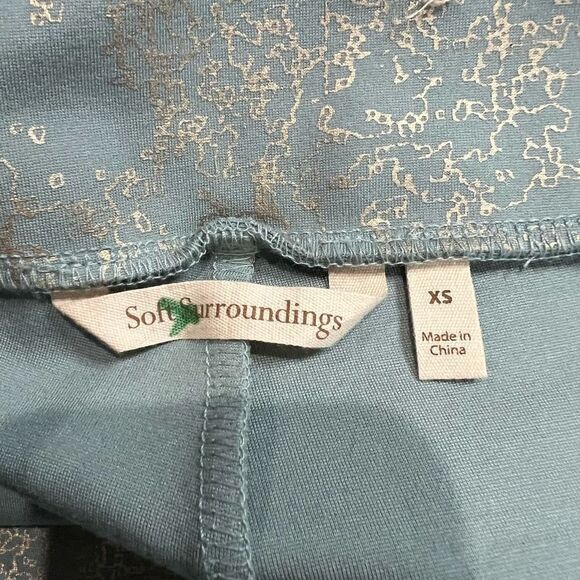 Soft Surroundings Palladium Turquoise‎ Silver Thick Ankle Pants - Picture 3 of 8